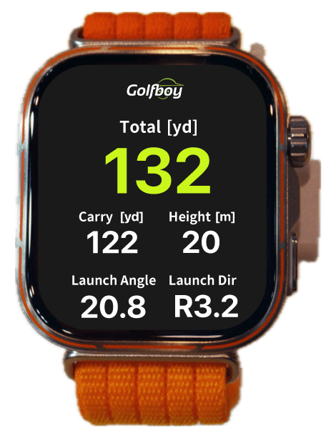 HUAWEI WATCH displaying shot measurements